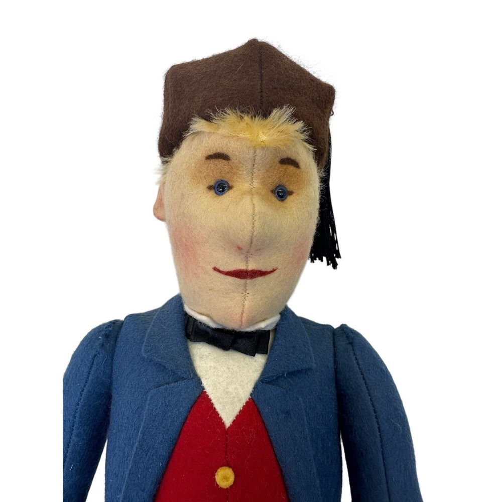 Steiff Peasant Jorg 9112/45 1987/88 #0264 Felt Doll Vintage Plush Doll Blue red - Picture 10 of 10